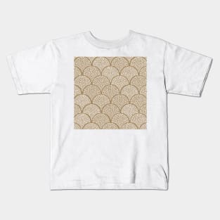 Japanese Fish Scales / Desert Sand Kids T-Shirt